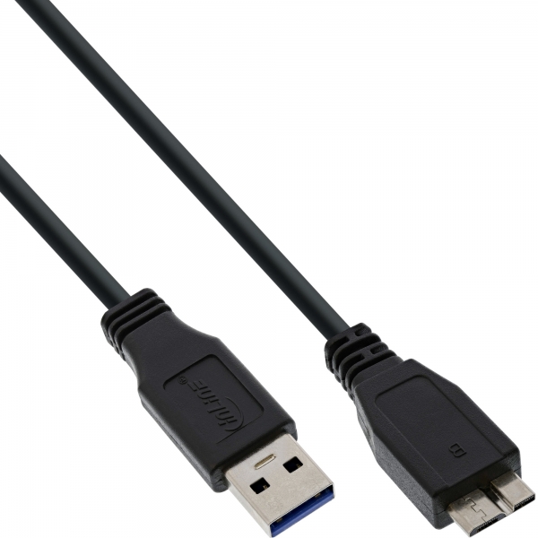 InLine® USB 3.0 Kabel, A an Micro B, schwarz, 2m