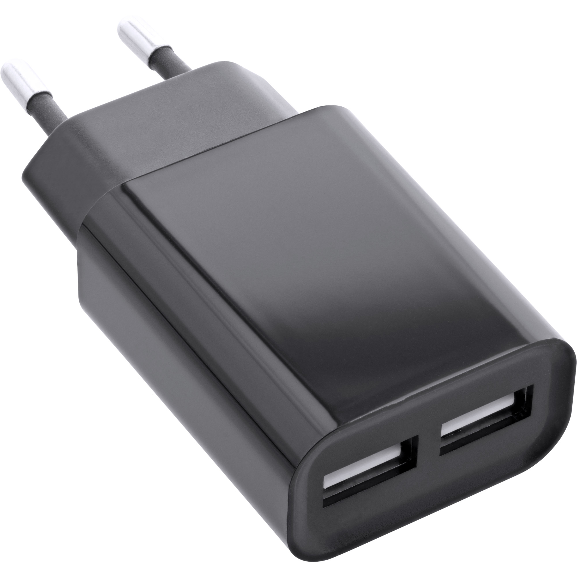 InLine® USB Ladegerät DUO, Netzteil 2-fach, Stromadapter, 100-240V zu  5V/2.1A, schwarz |USB Stromadapter | Strom / Energie / Licht | Produkte