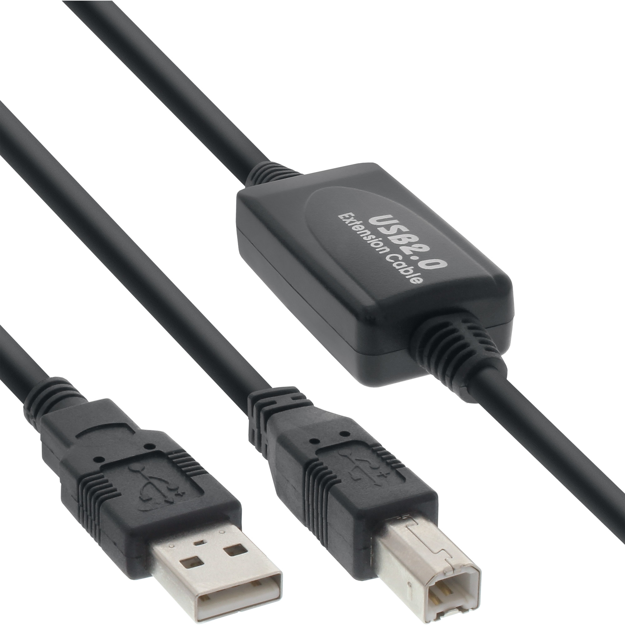 InLine® USB 2.0 Kabel, aktiv mit Signalverstärkung Repeater, A an B, 10m, USB  2.0, USB, Kabel, Produkte