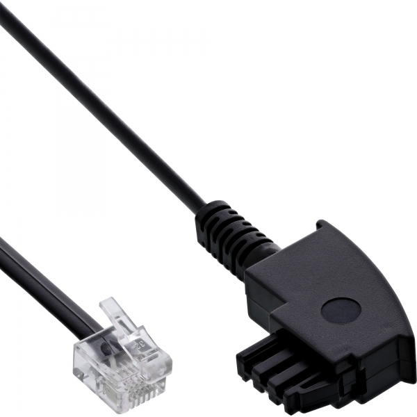 InLine® TAE-F Kabel für DSL Splitter, TAE-F Stecker an Western 6/2 DEC Stecker, 0,5m