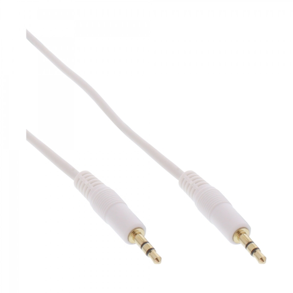 InLine® Klinke Kabel, 3,5mm Stecker / Stecker, Stereo, weiß / gold, 3m