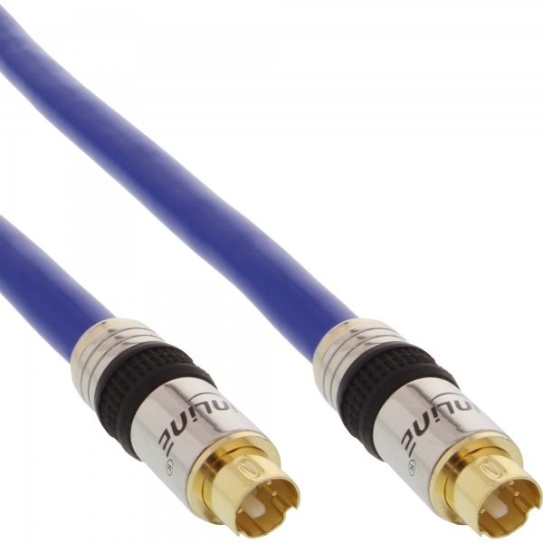 InLine® S-VHS Kabel, PREMIUM, vergoldete Stecker, 4pol mini DIN Stecker / Stecker, 2m