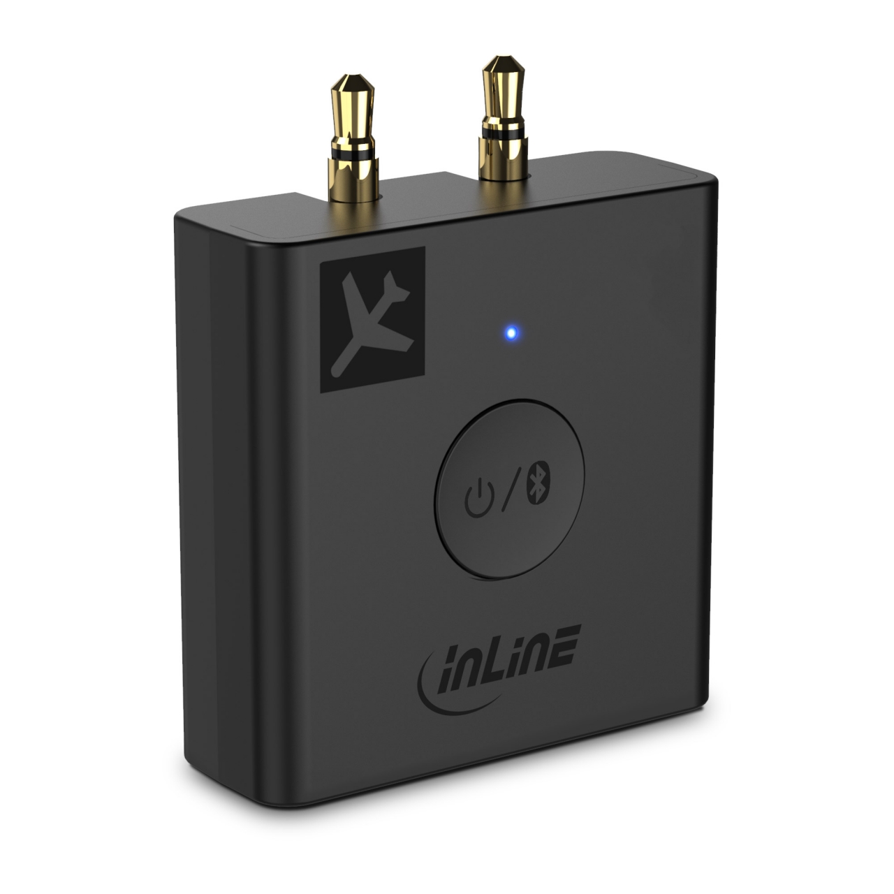 InLine® Flugzeug Bluetooth Audio Transmitter Sender, BT 5.0, aptX HD/LL,  Flight Adapter mit Ladecase, Kopfhörer-Verstärker, Eingabe / Ausgabe, Produkte