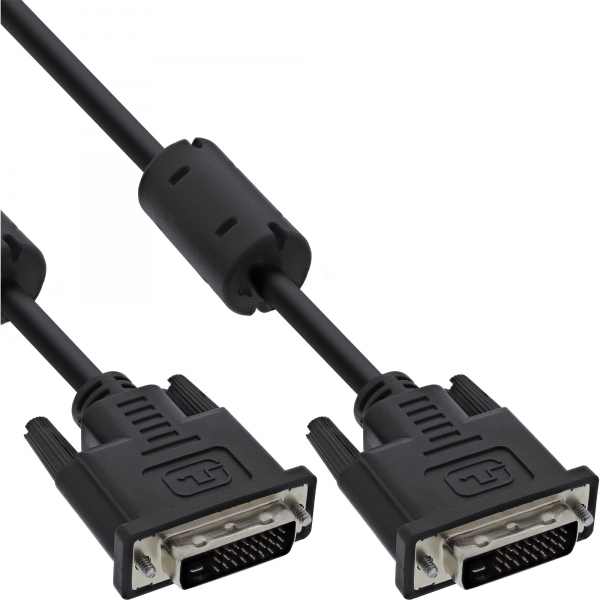 InLine® DVI-D Kabel, digital 24+1 Stecker / Stecker, Dual Link, 2 Ferrite, 2m
