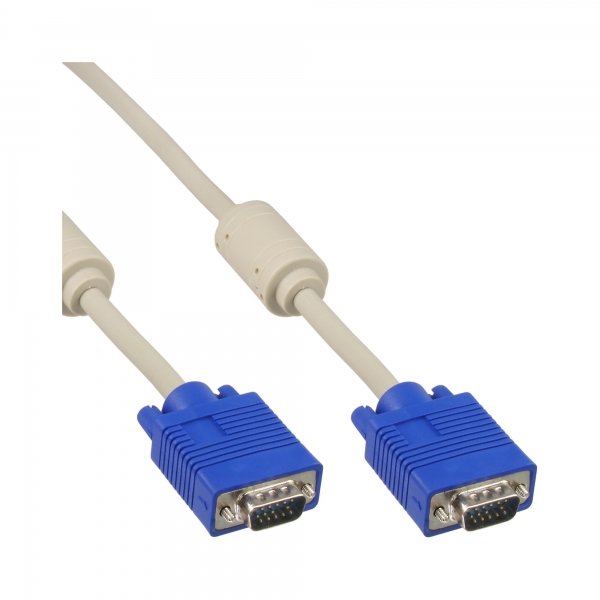 InLine® S-VGA Kabel, 15pol HD Stecker / Stecker, beige, 3m