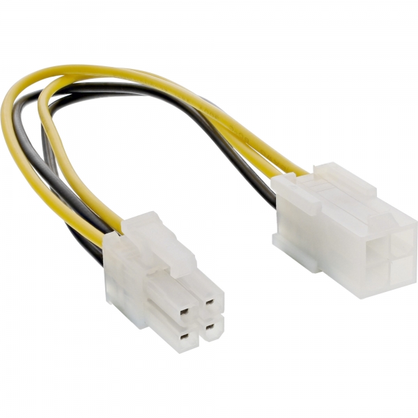 InLine® Strom Verlängerung intern, P4 4pol Stecker / Buchse, Netzteil zu Mainboard, 0,2m