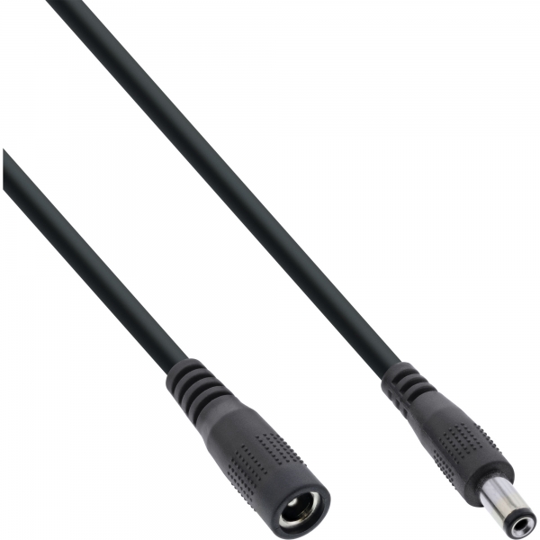 InLine® DC Verlängerungskabel DC Stecker/Buchse 5,5x2,1mm, schwarz
