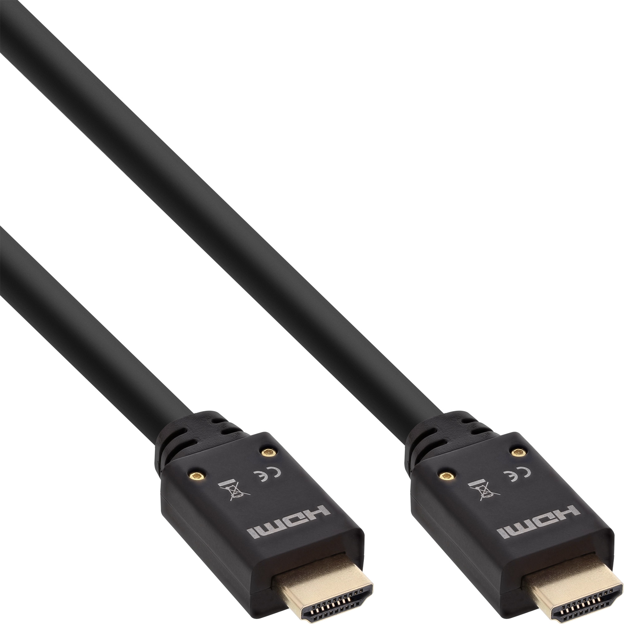 10x InLine HDMI Adapterkabel HDMI A Bu->A Bu schwarz/gold 0,2m 