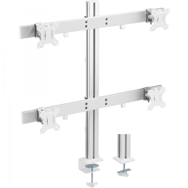 InLine® Aluminium Monitor-Tischhalterung für 4 Monitore bis 32, 8kg, Slatwall-System, Halterungen / Stative / Schlösser, Produkte