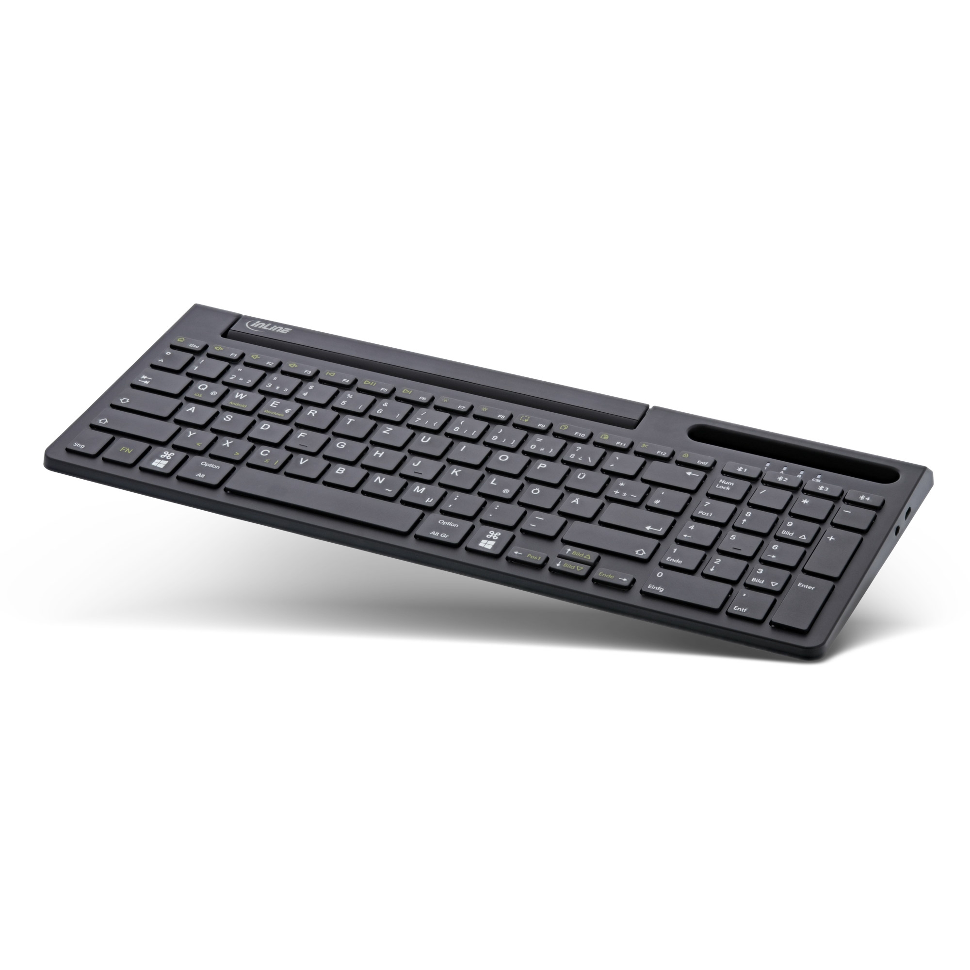InLine® 4in1 Bluetooth Aluminium Tastatur mit Nummernpad, für bis