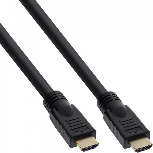 InLine® HDMI Kabel, HDMI-High Speed mit Ethernet, Stecker / Stecker, schwarz / gold, 10m