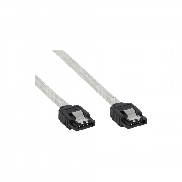 InLine® SATA 6Gb/s Kabel rund, mit Lasche, 0,5m
