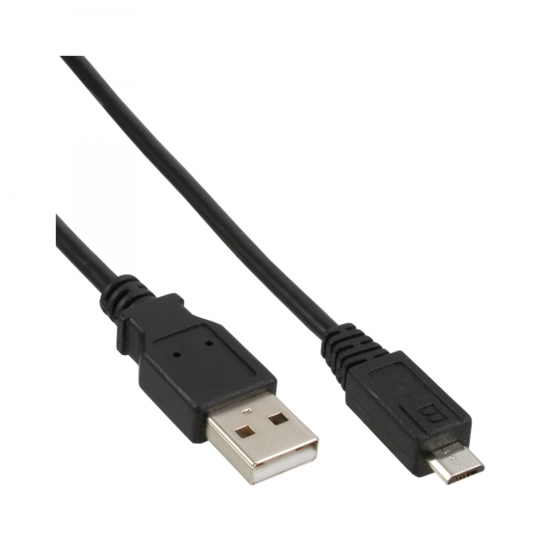 InLine® Micro-USB 2.0 Kabel, USB-A Stecker an Micro-B Stecker, schwarz, 0,5m