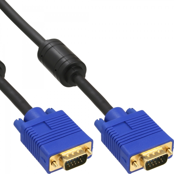 InLine® S-VGA Kabel Premium, 15pol HD Stecker / Stecker, schwarz, 1,5m