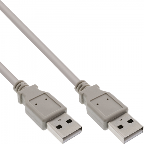 InLine® USB 2.0 Kabel, A an A, beige, 3m