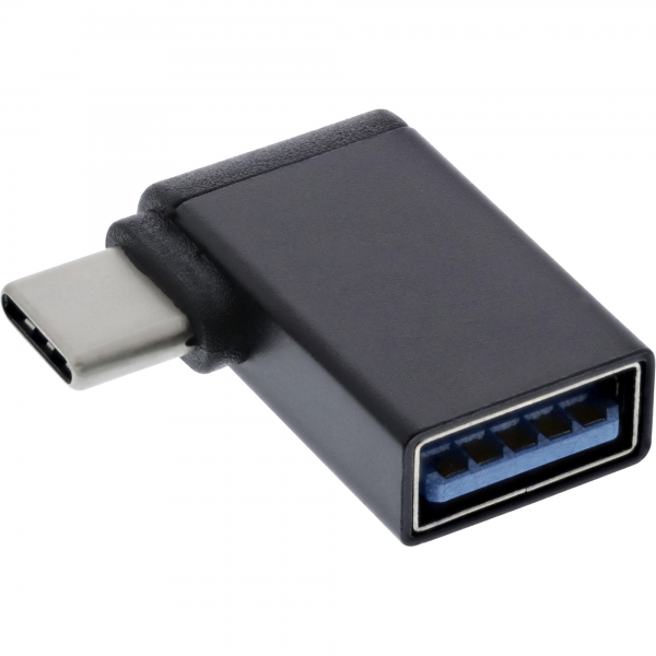InLine® USB 3.2 Gen.2 Adapter OTG, USB-C Stecker an USB A Buchse 90°  gewinkelt, USB 3.2 Adapter, Adapter / Konverter, Produkte